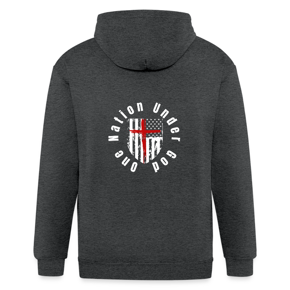 Justin One Nation Under God Zip Hoodie - deep heather