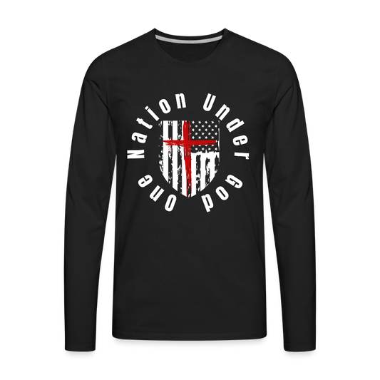 One Nation Under God  Long Sleeve T-Shirt - black