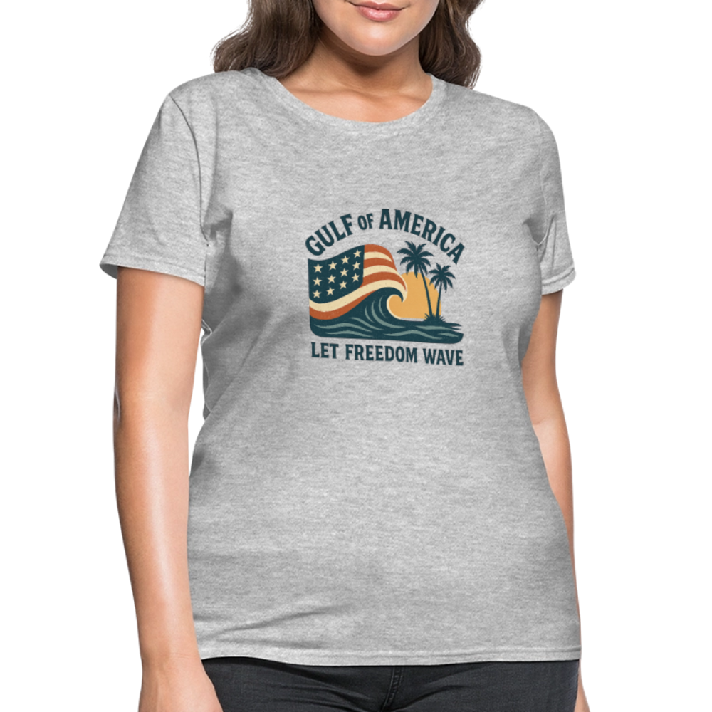 Gulf of America Tee — Let Freedom Wave - heather gray