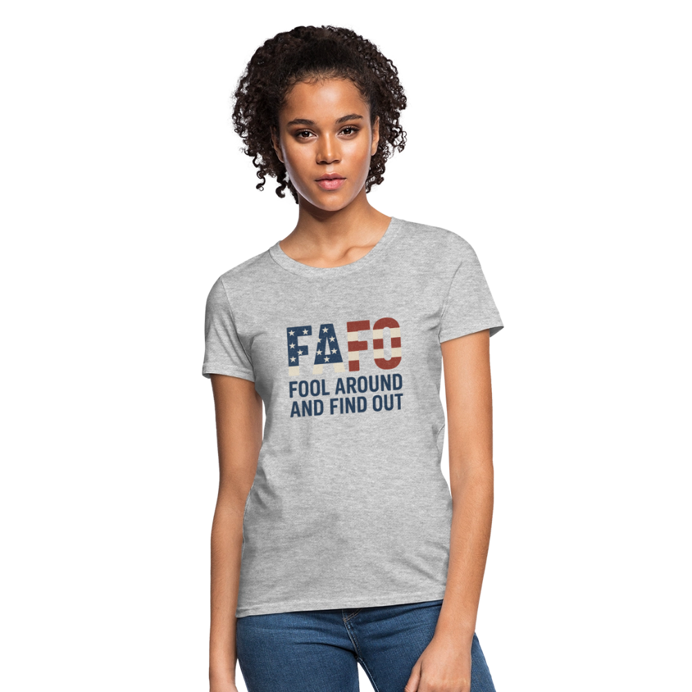 FAFO T-Shirt — Fool Around And Find Out - heather gray