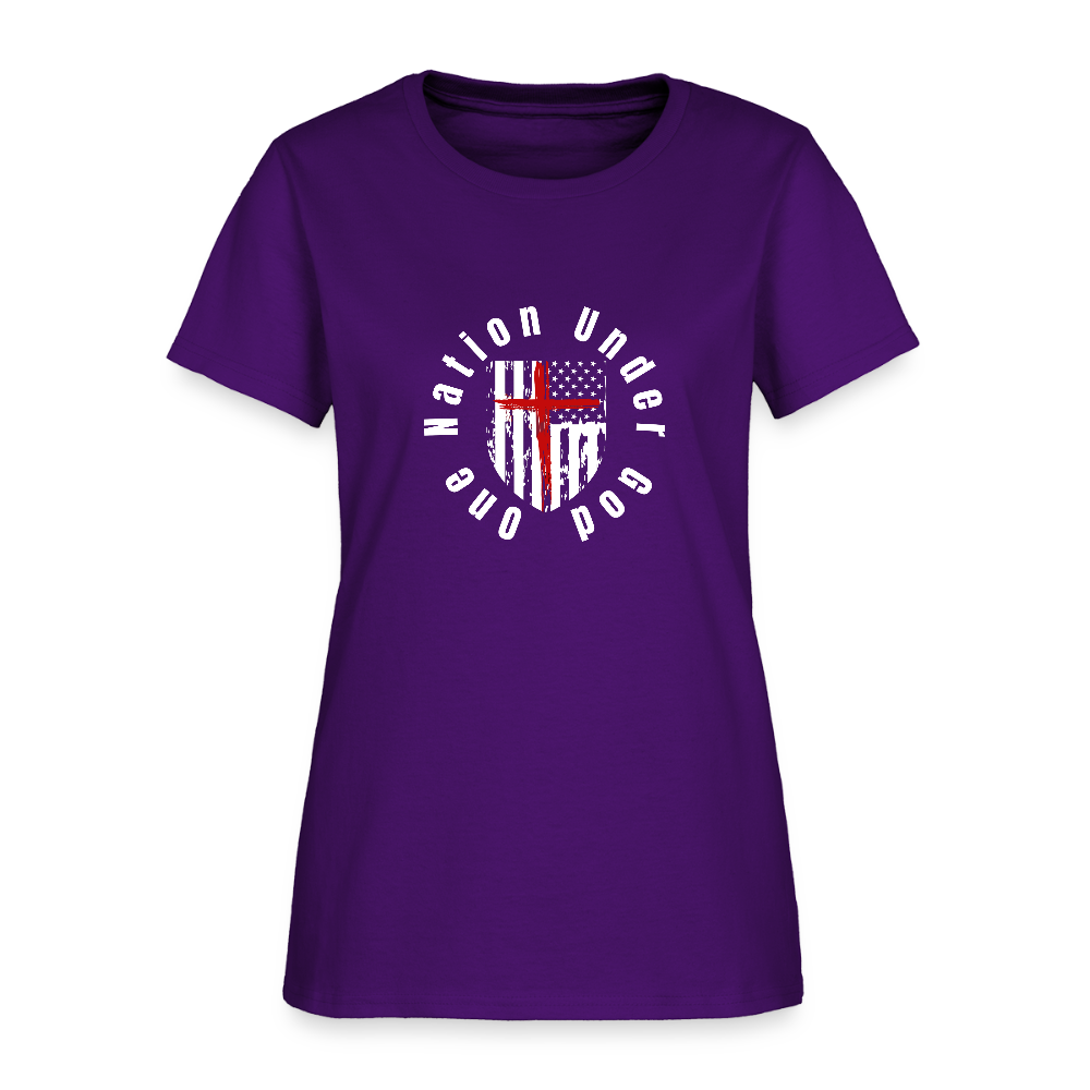 One Nation Under God (Women's) T-Shirt - purple