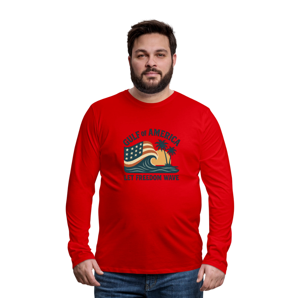 Gulf of America Tee — Let Freedom Wave Long Sleeve T-Shirt - red