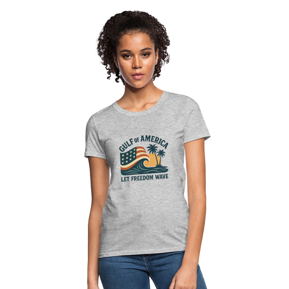 Gulf of America Tee — Let Freedom Wave - heather gray