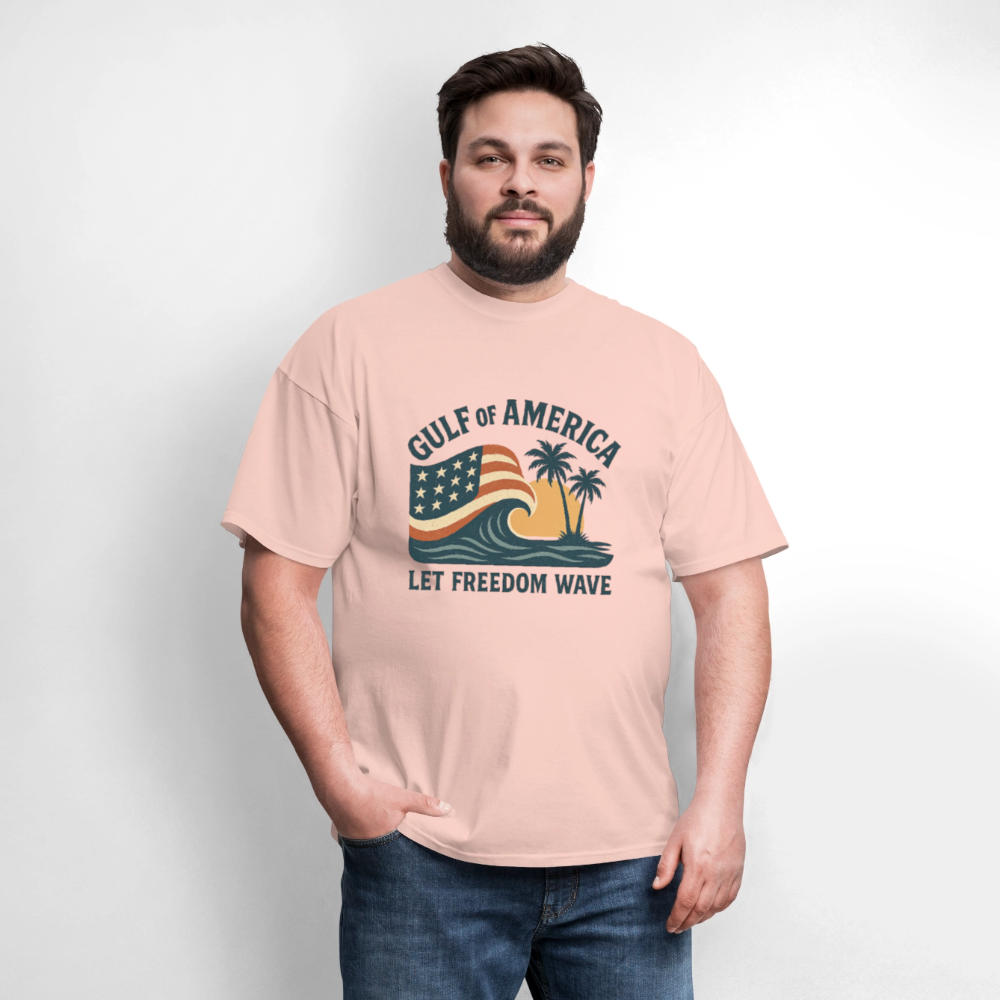 Gulf of America Tee — Let Freedom Wave - blush pink 