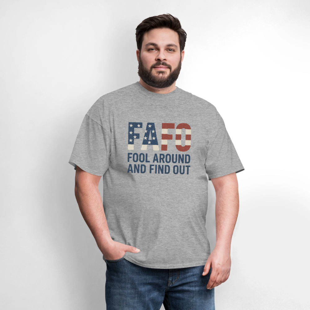 FAFO T-Shirt — Fool Around And Find Out - heather gray