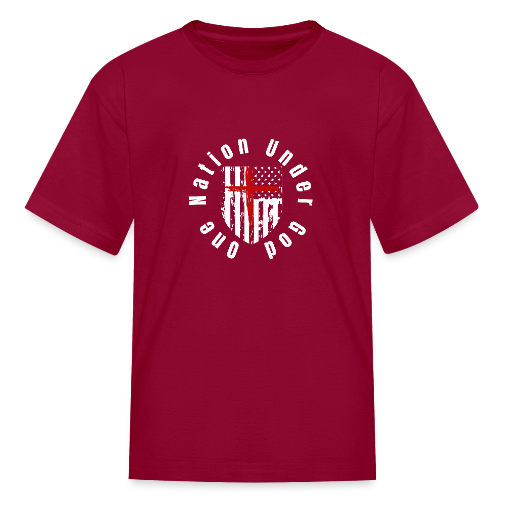 One Nation Under God (Kids') T-Shirt - dark red