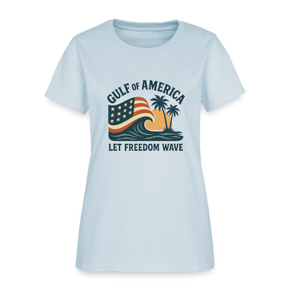 Gulf of America Tee — Let Freedom Wave - light blue