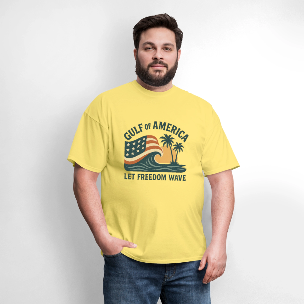 Gulf of America Tee — Let Freedom Wave - cornsilk