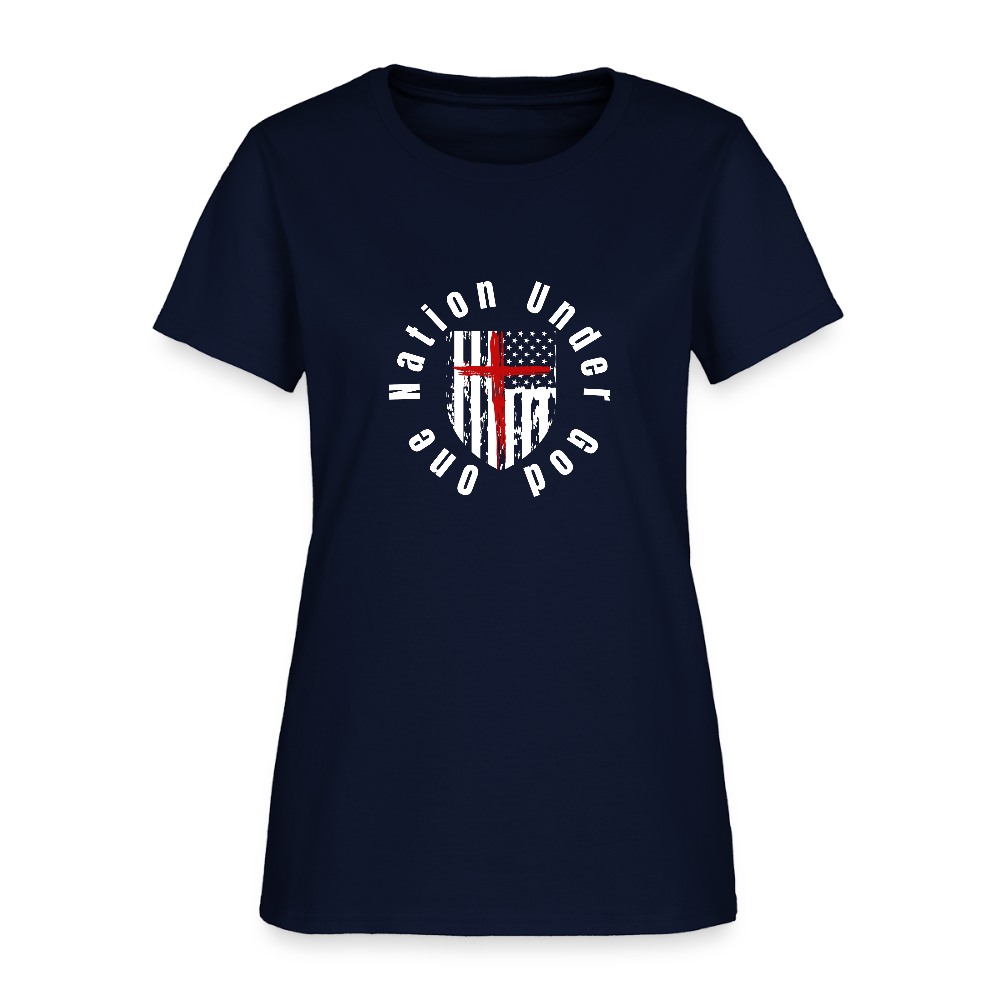 One Nation Under God (Women's) T-Shirt - navy