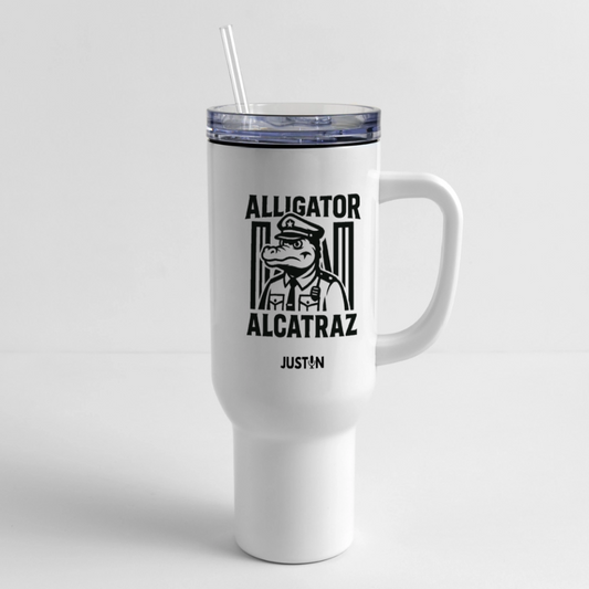 Alligator Alcatraz 40 oz Travel Tumbler - white