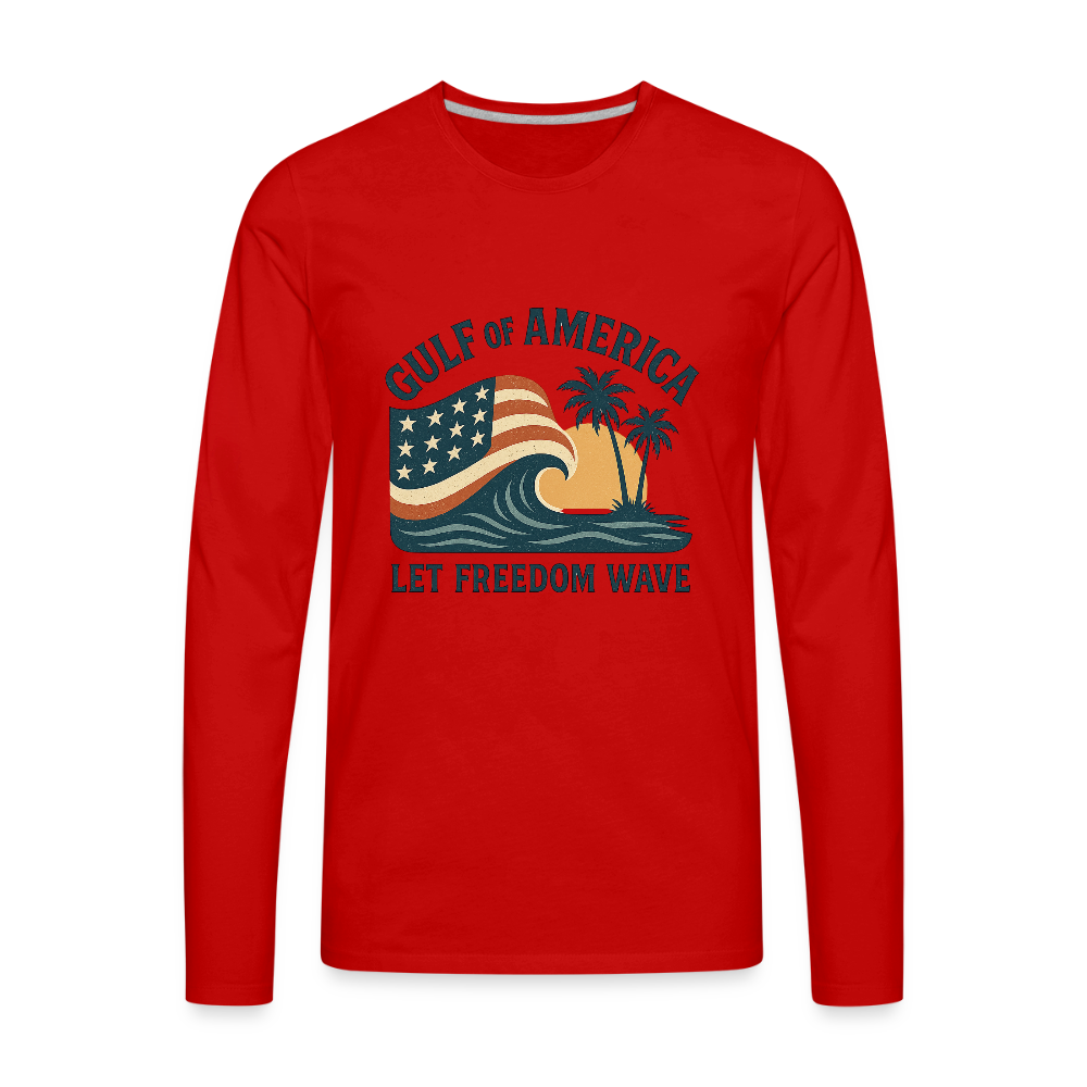 Gulf of America Tee — Let Freedom Wave Long Sleeve T-Shirt - red