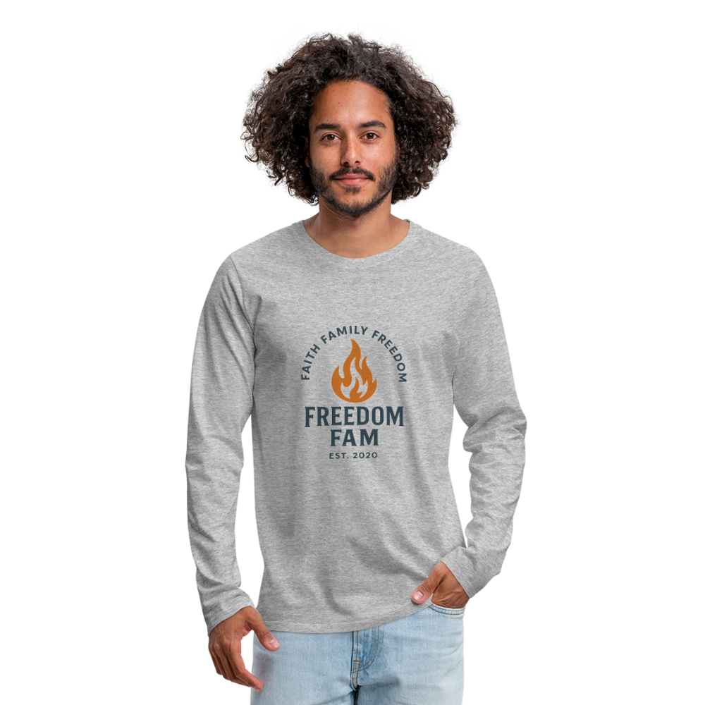 Freedom Fam Long Sleeve T-Shirt - heather gray