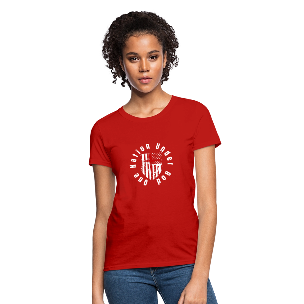 One Nation Under God (Women's) T-Shirt - red