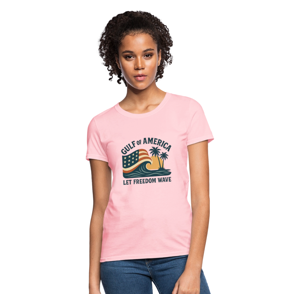 Gulf of America Tee — Let Freedom Wave - pink