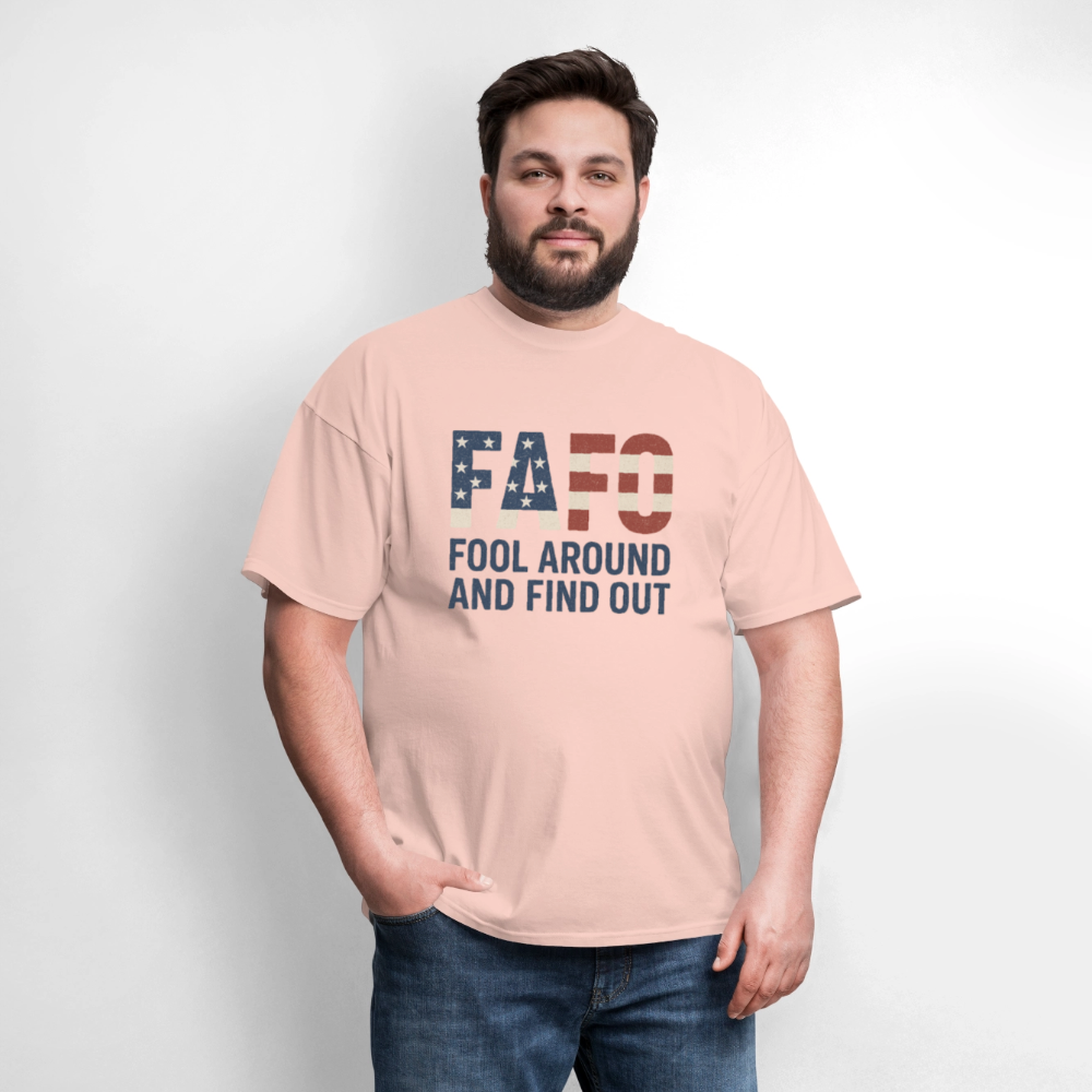 FAFO T-Shirt — Fool Around And Find Out - blush pink 