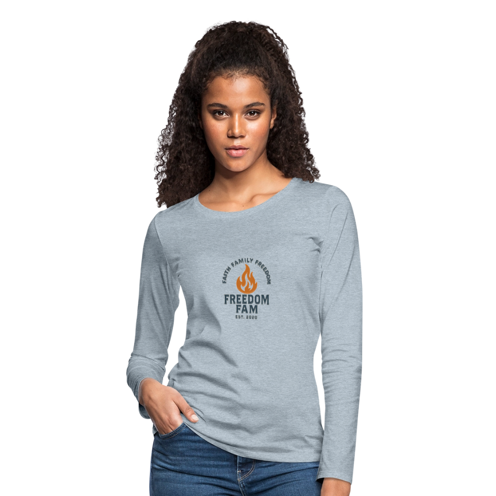 Freedom Fam Women's Long Sleeve T-Shirt - heather ice blue