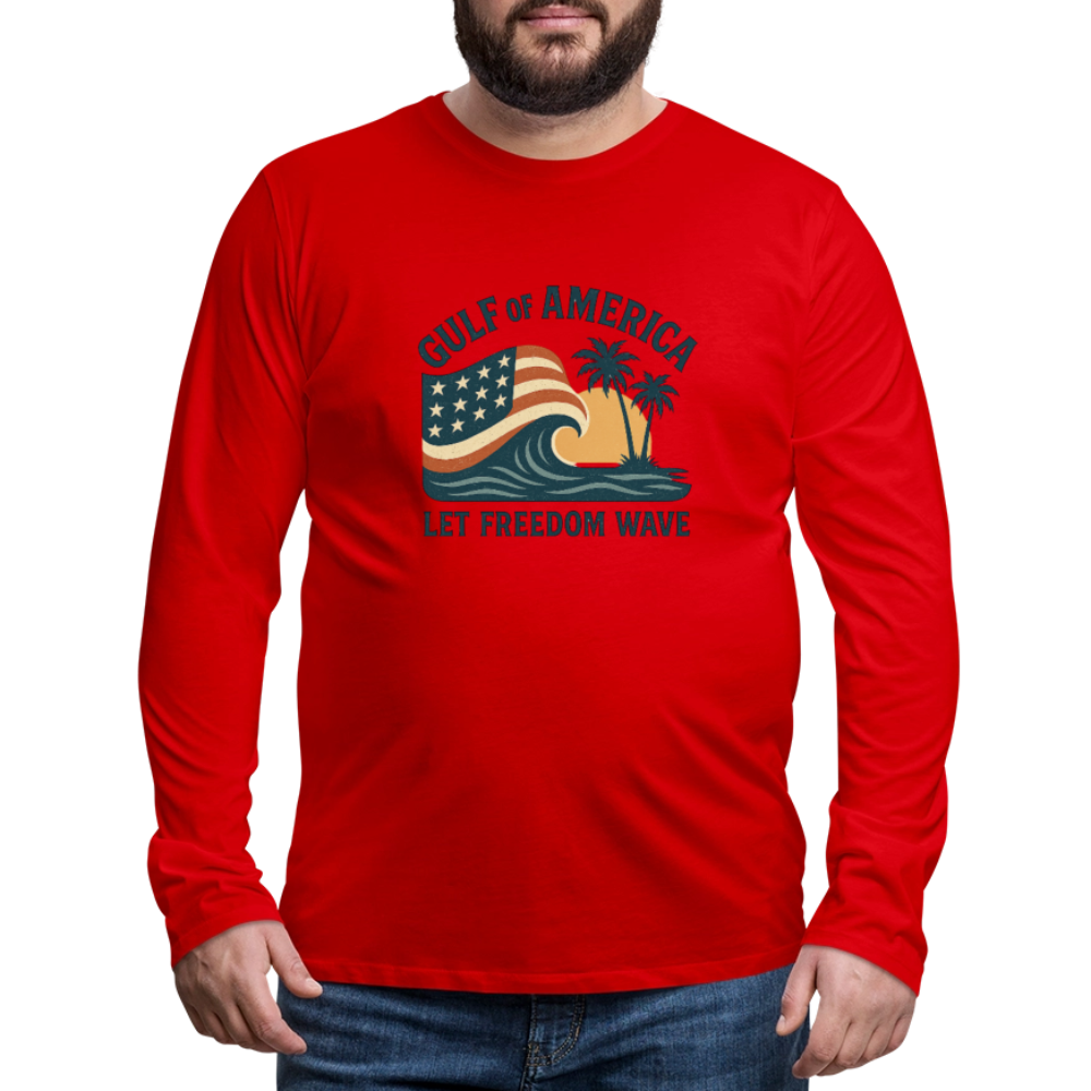 Gulf of America Tee — Let Freedom Wave Long Sleeve T-Shirt - red