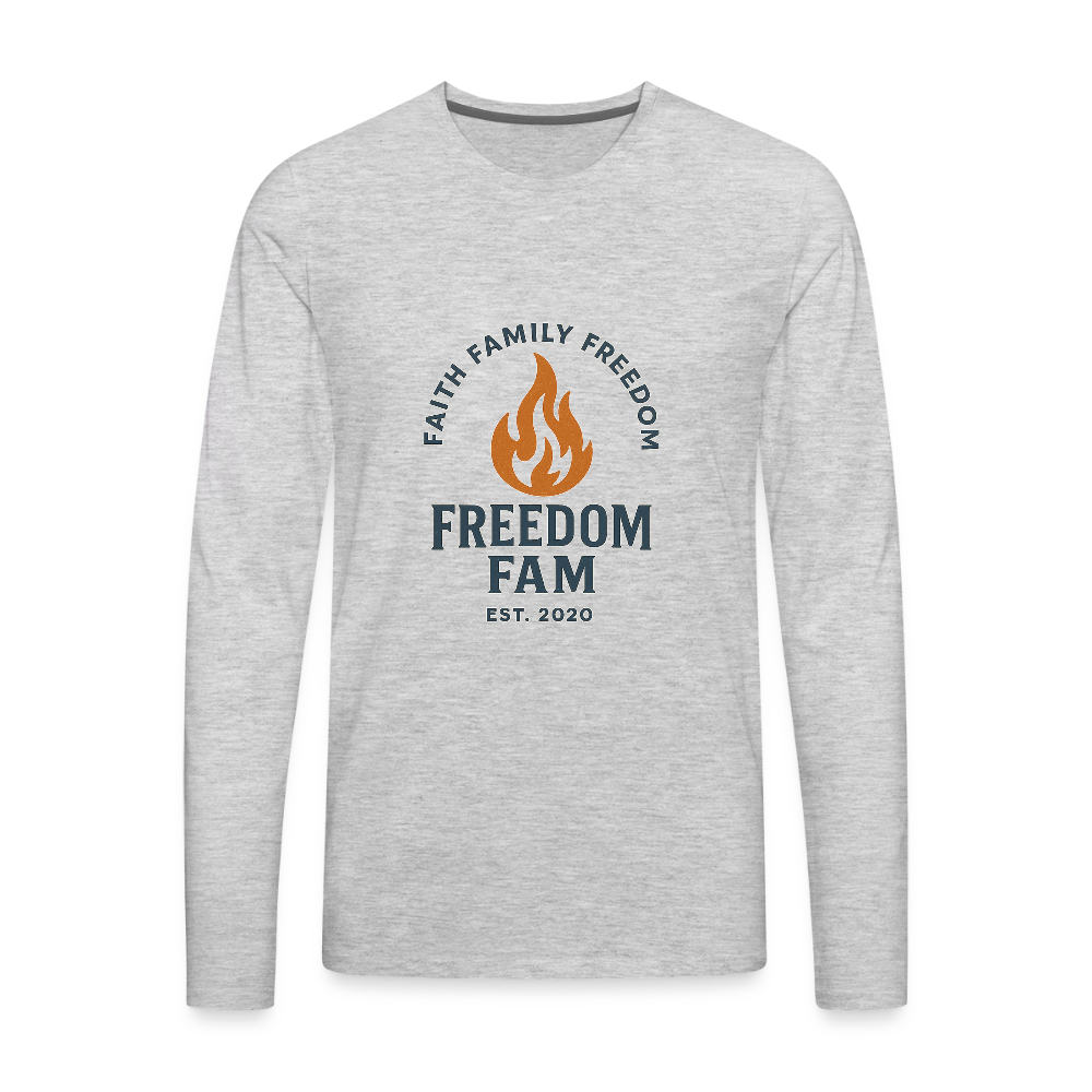 Freedom Fam Long Sleeve T-Shirt - heather gray