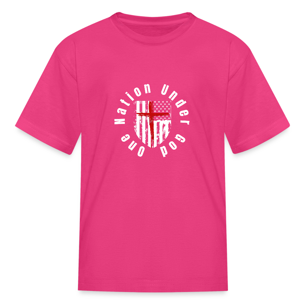 One Nation Under God (Kids') T-Shirt - fuchsia