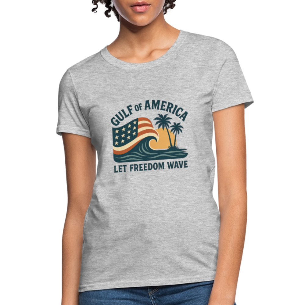 Gulf of America Tee — Let Freedom Wave - heather gray