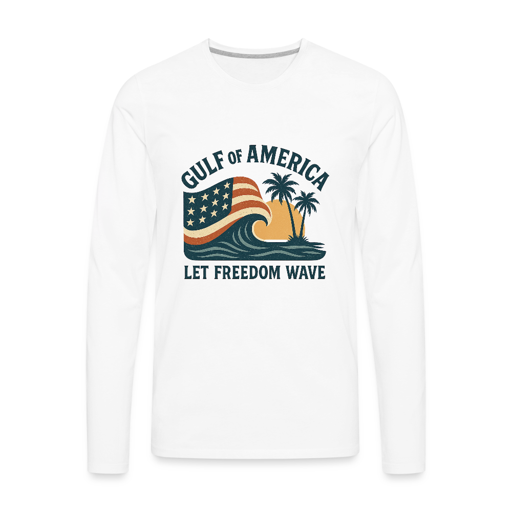 Gulf of America Tee — Let Freedom Wave Long Sleeve T-Shirt - white