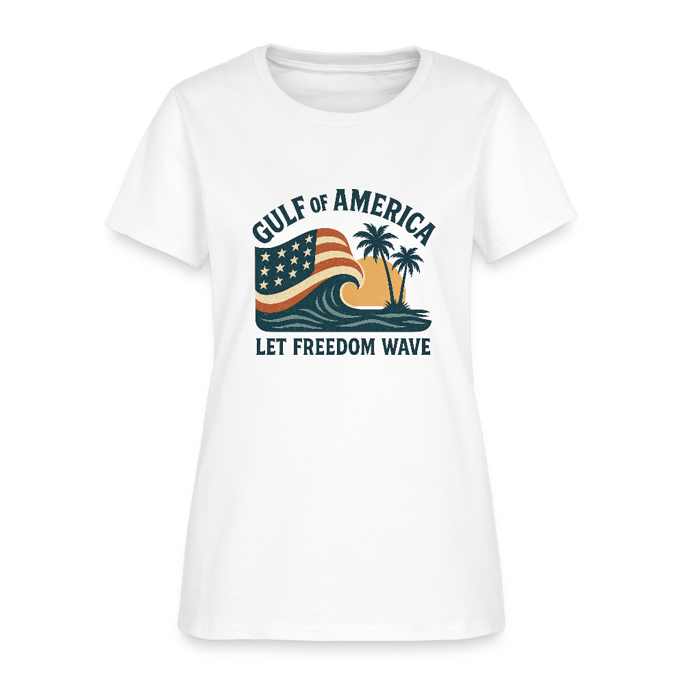 Gulf of America Tee — Let Freedom Wave - white