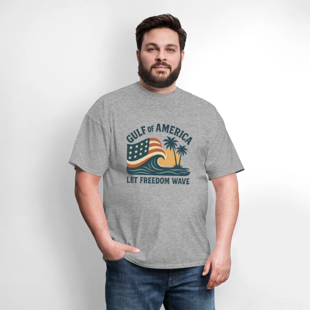 Gulf of America Tee — Let Freedom Wave - heather gray