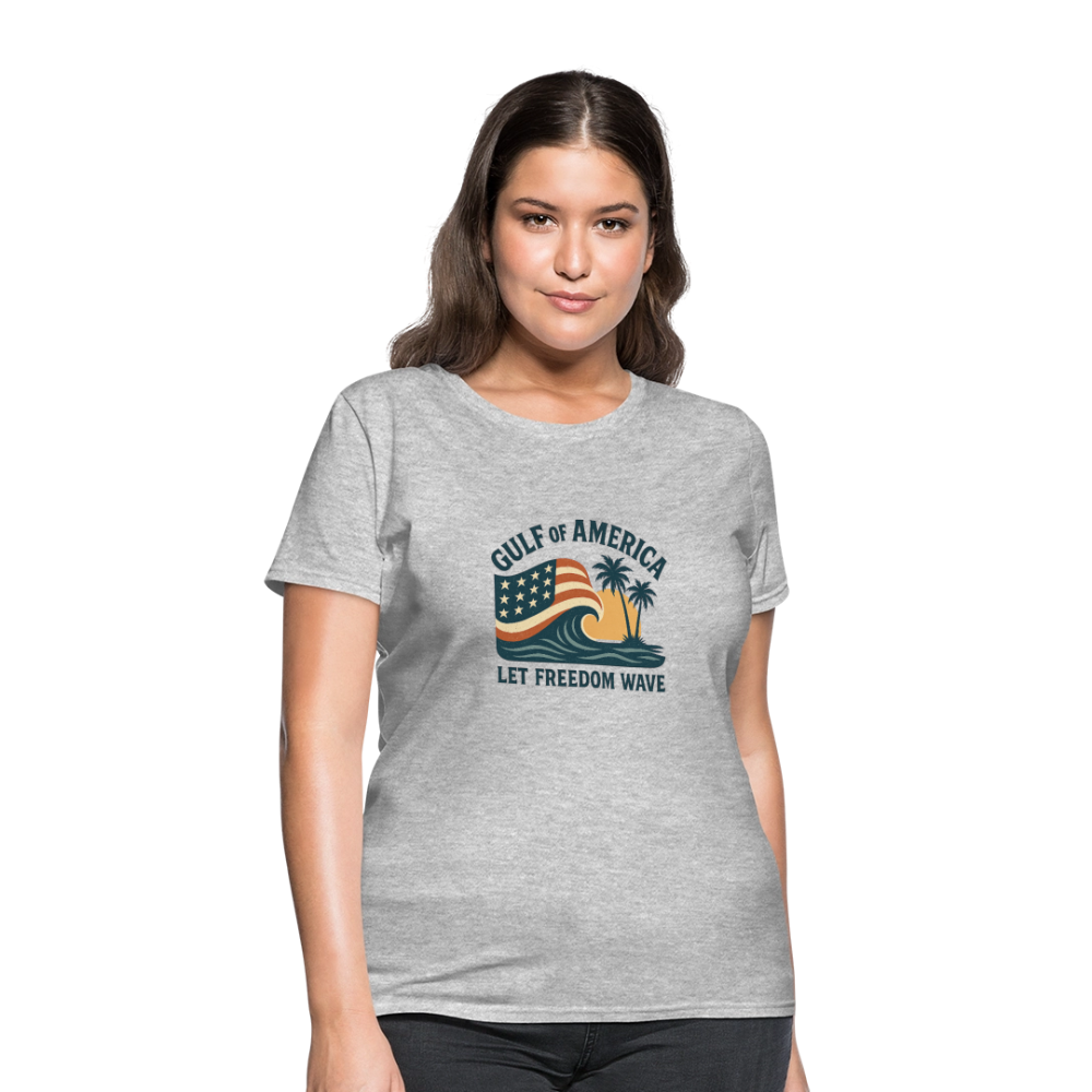 Gulf of America Tee — Let Freedom Wave - heather gray