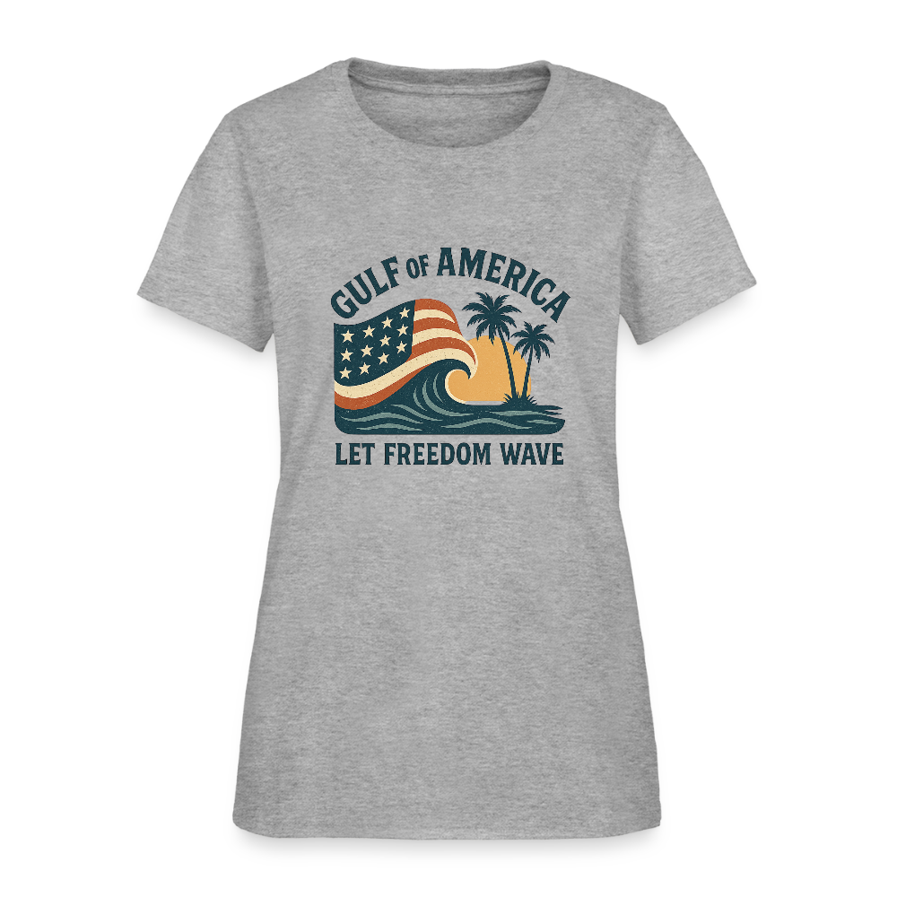 Gulf of America Tee — Let Freedom Wave - heather gray