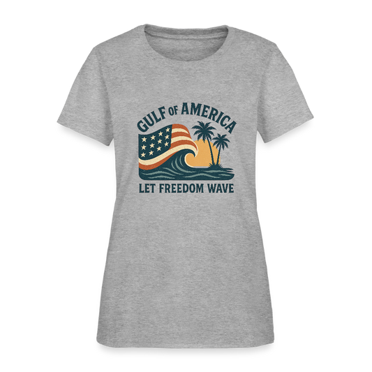 Gulf of America Tee — Let Freedom Wave - heather gray