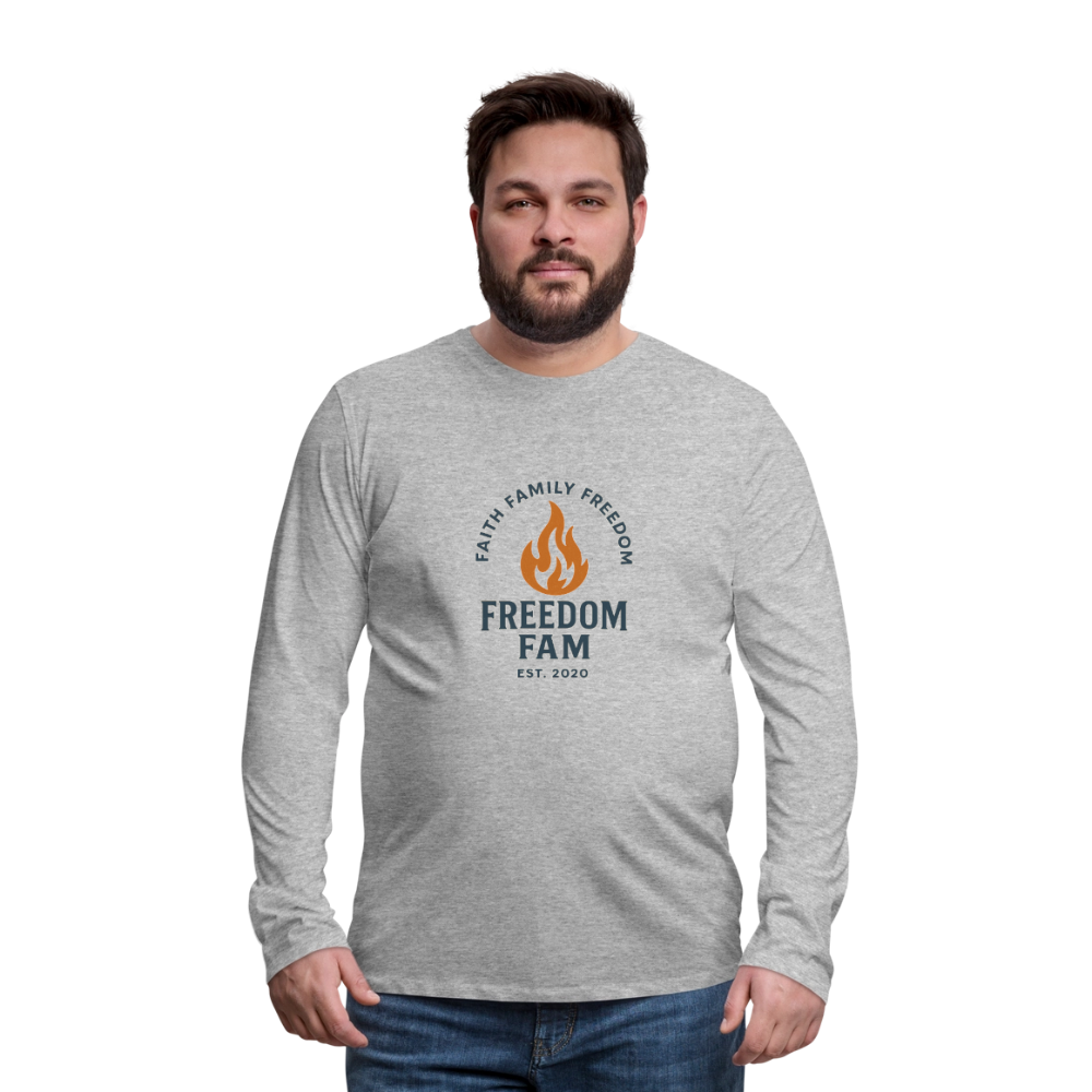 Freedom Fam Long Sleeve T-Shirt - heather gray