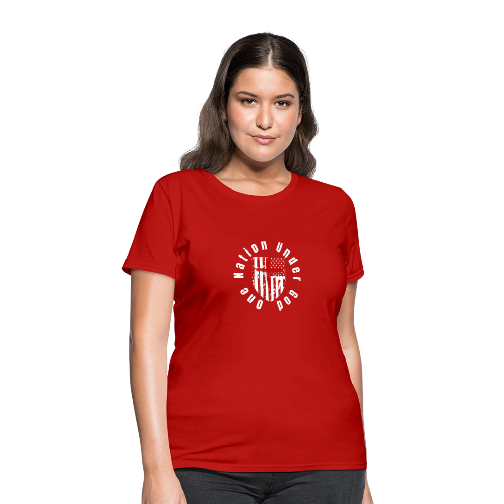 One Nation Under God (Women's) T-Shirt - red