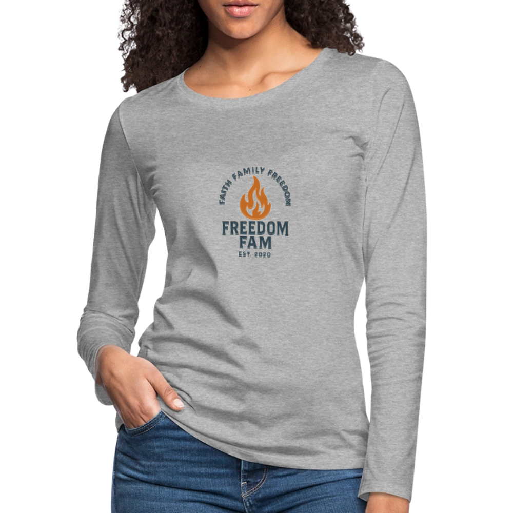 Freedom Fam Women's Long Sleeve T-Shirt - heather gray