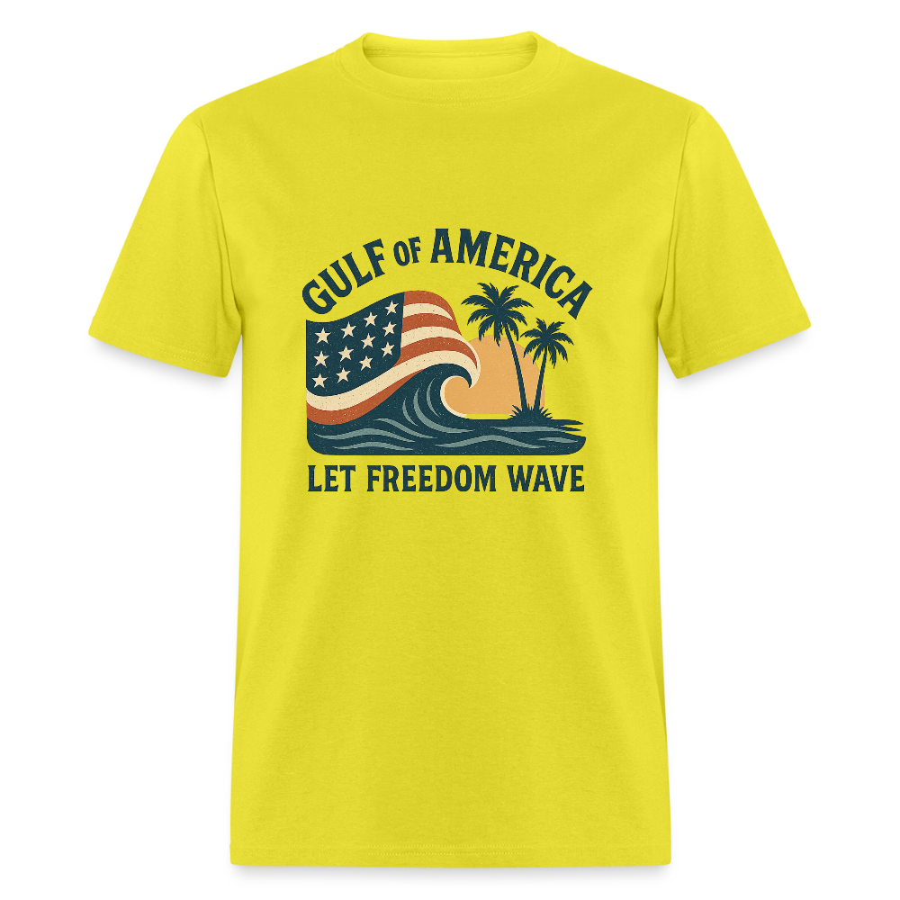 Gulf of America Tee — Let Freedom Wave - yellow
