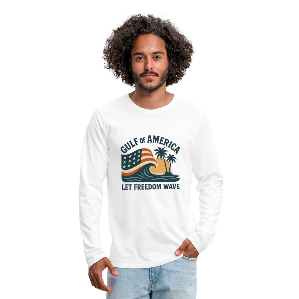Gulf of America Tee — Let Freedom Wave Long Sleeve T-Shirt - white