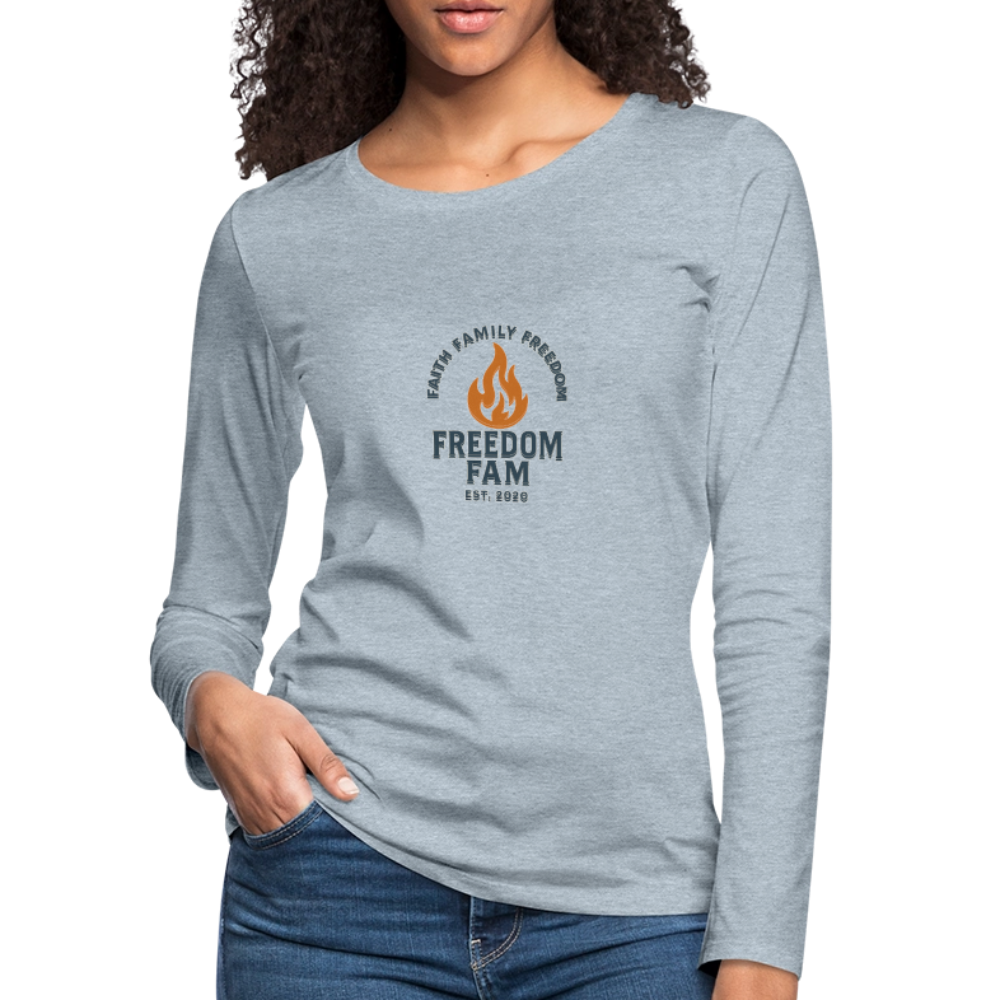 Freedom Fam Women's Long Sleeve T-Shirt - heather ice blue