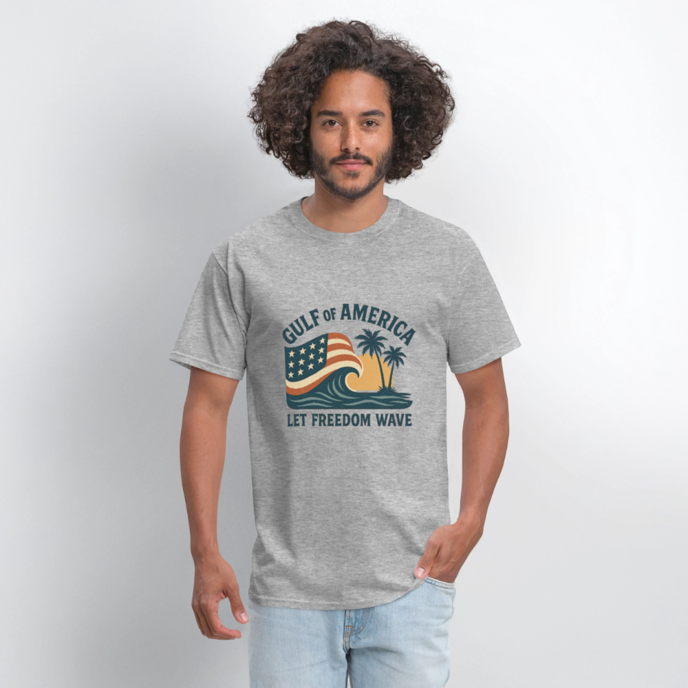 Gulf of America Tee — Let Freedom Wave - heather gray