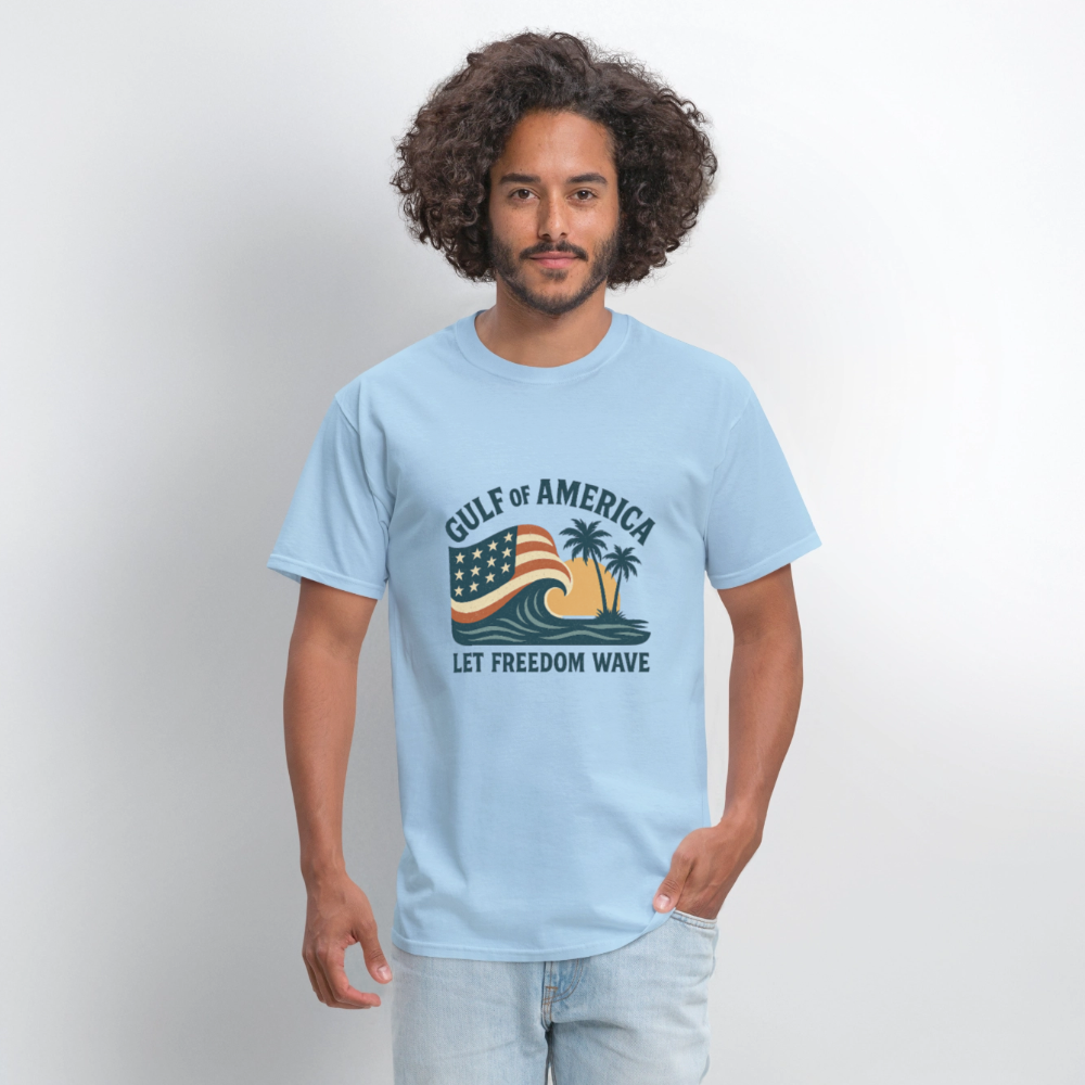 Gulf of America Tee — Let Freedom Wave - powder blue