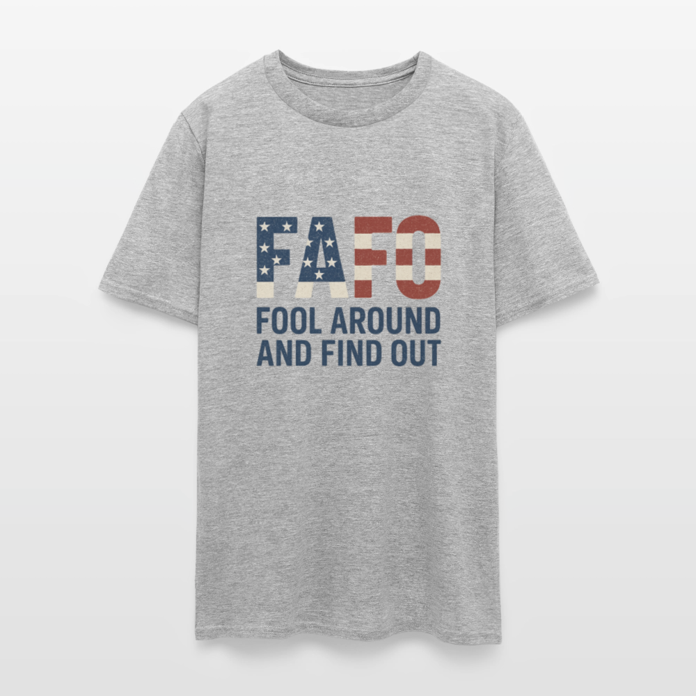 FAFO T-Shirt — Fool Around And Find Out - heather gray