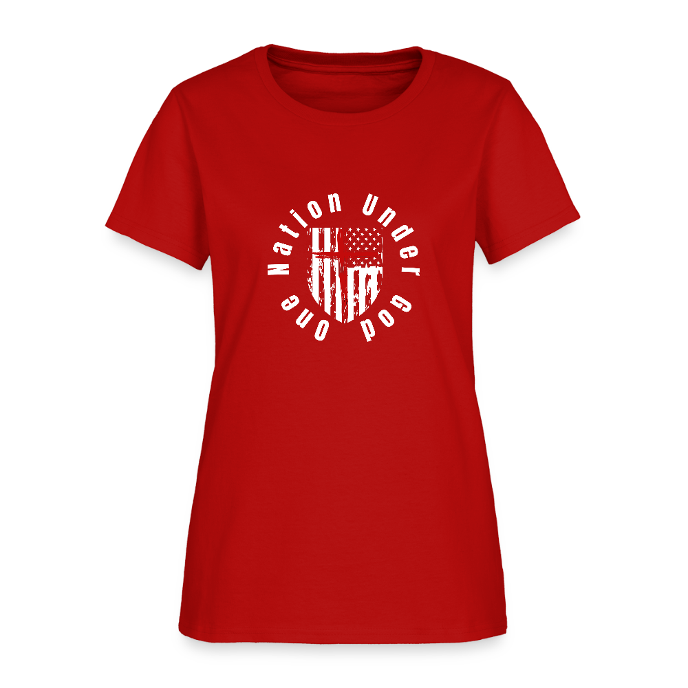 One Nation Under God (Women's) T-Shirt - red