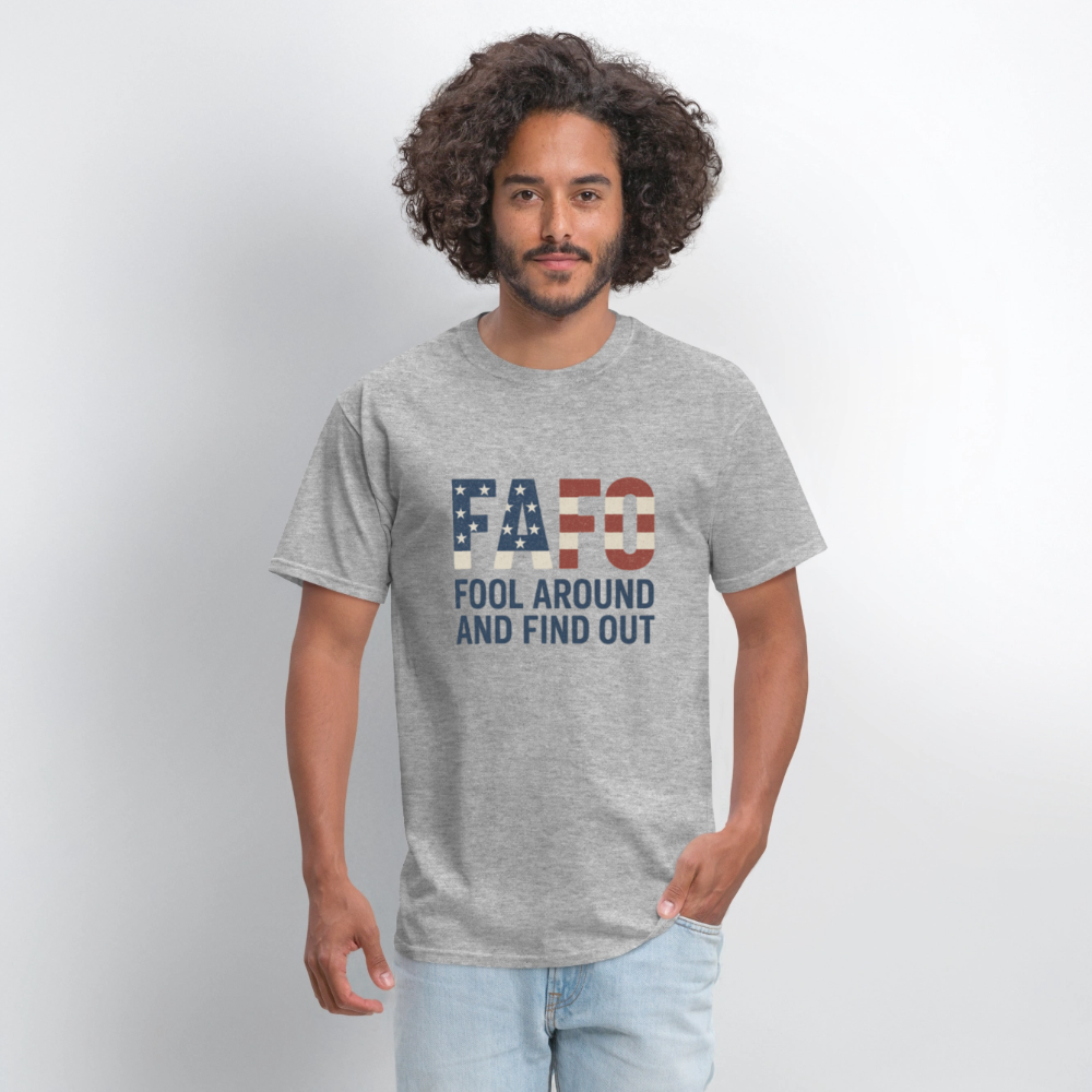 FAFO T-Shirt — Fool Around And Find Out - heather gray