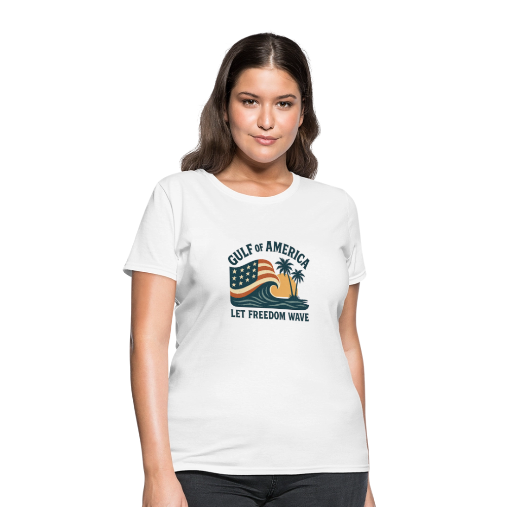 Gulf of America Tee — Let Freedom Wave - white