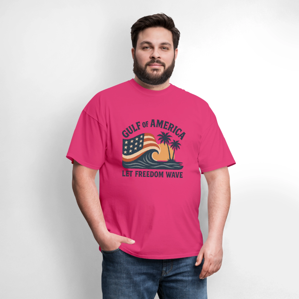 Gulf of America Tee — Let Freedom Wave - fuchsia