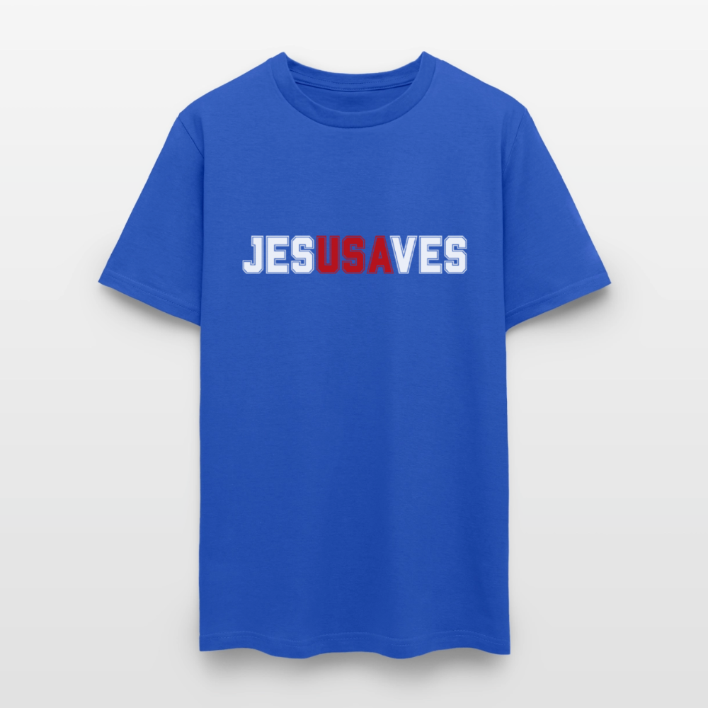 JESUSAVES Patriotic Varsity Tee | America 250 Collection - royal blue