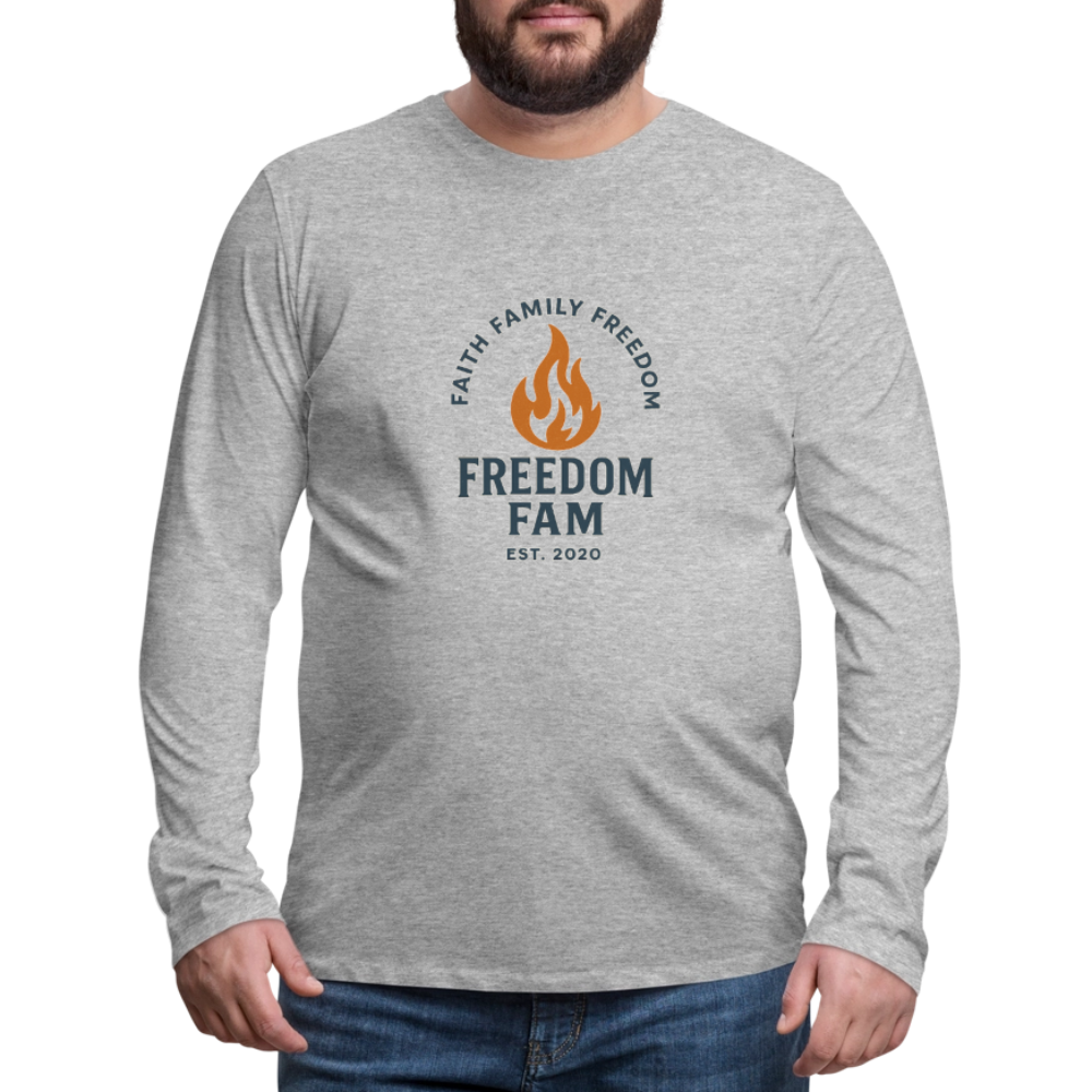 Freedom Fam Long Sleeve T-Shirt - heather gray