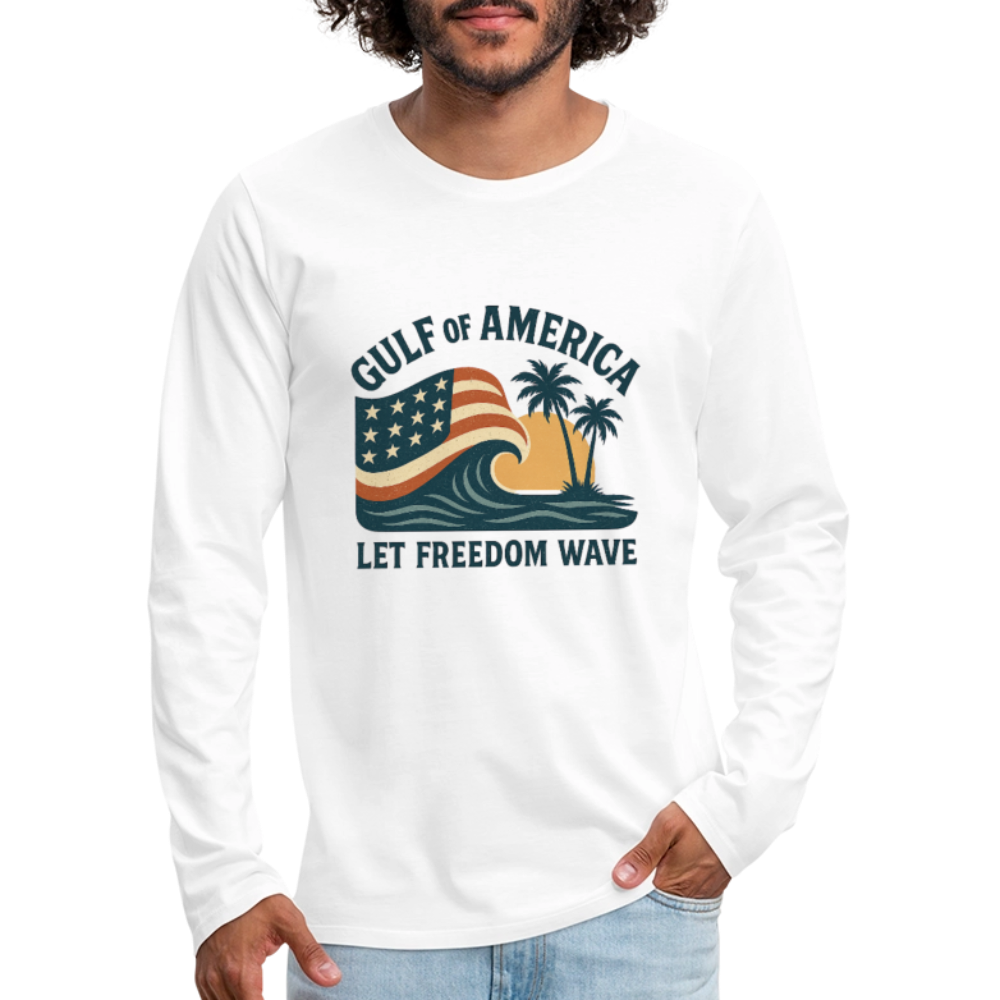 Gulf of America Tee — Let Freedom Wave Long Sleeve T-Shirt - white