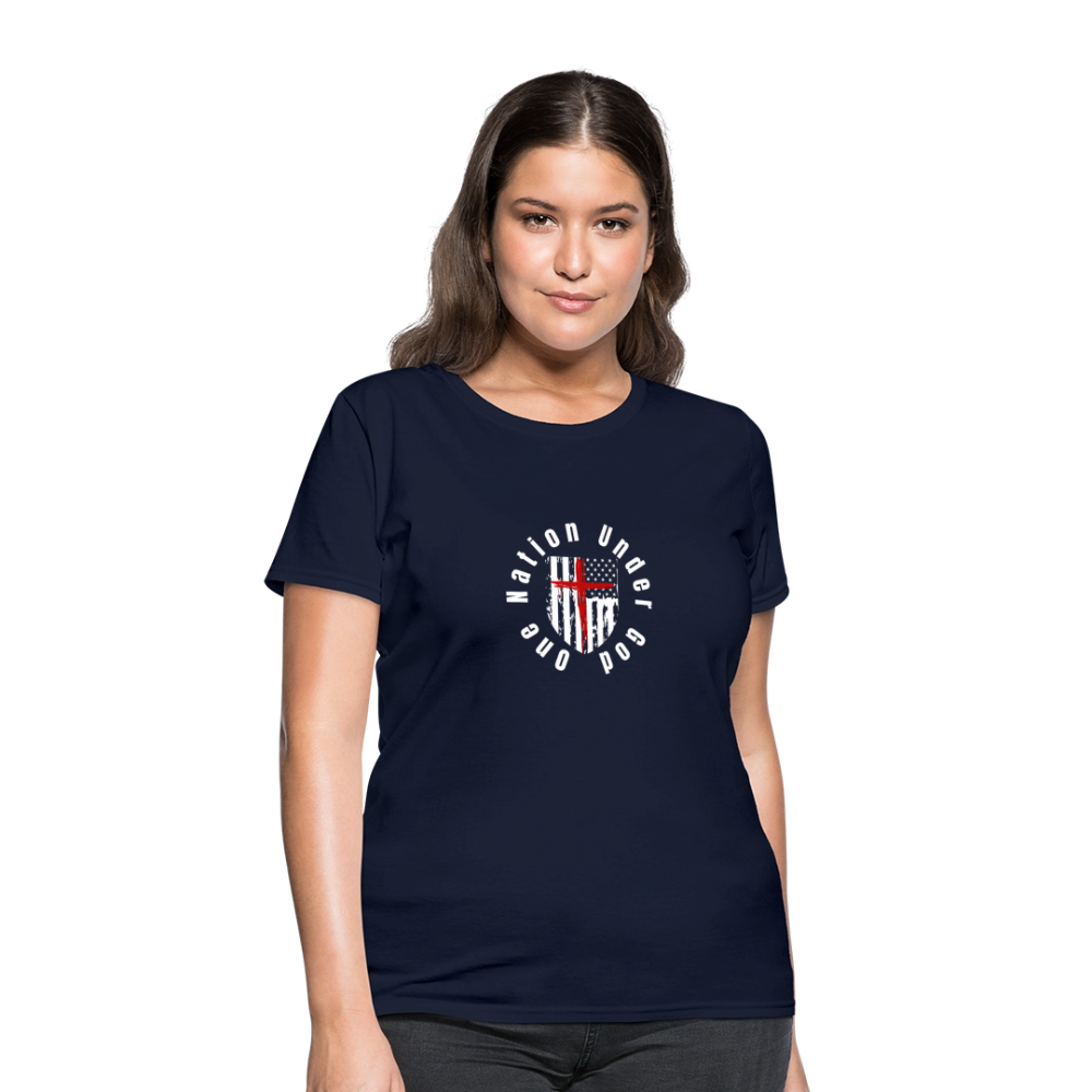 One Nation Under God (Women's) T-Shirt - navy