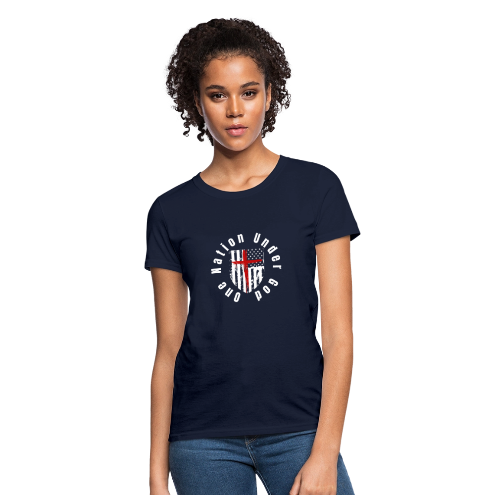 One Nation Under God (Women's) T-Shirt - navy