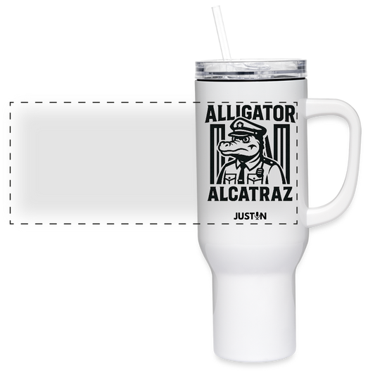 Alligator Alcatraz 40 oz Travel Tumbler - white