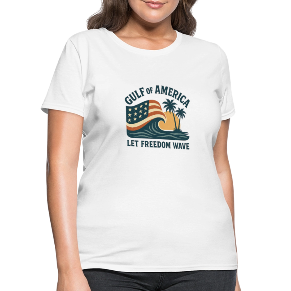Gulf of America Tee — Let Freedom Wave - white